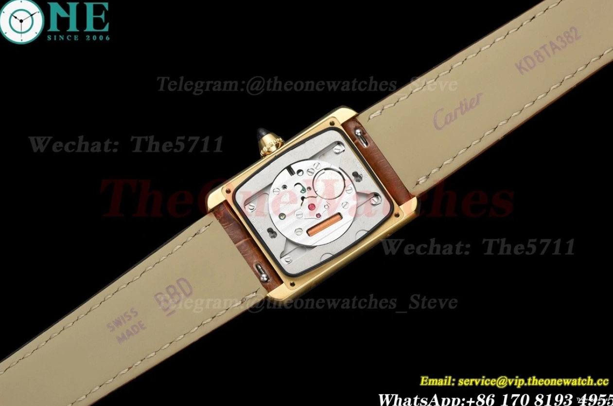 Dial Tank F1F Louis White YG 25.5mm Alligator Quartz LE 0217